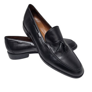 BOSTONIAN Tassel Genuine Leather Black Loafer Dress Shoes Style #28685 Size 10M